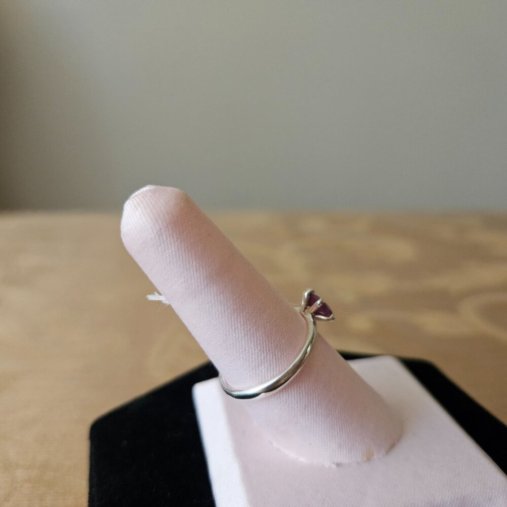 Sterling Silver Ruby Solitaire Ring - image 4